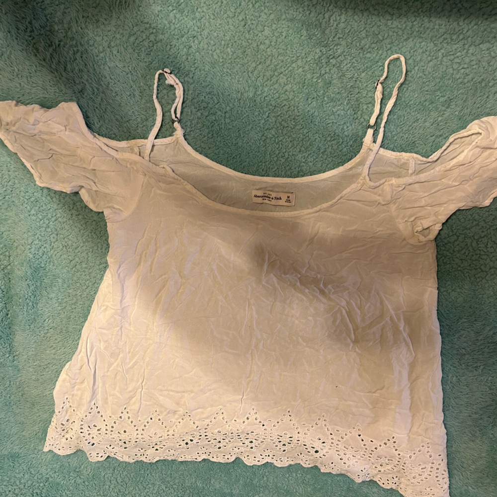 Abercrombie & Fitch Cream Sleeveless Top